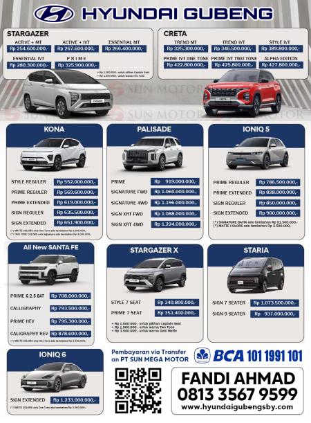 PRICELIS HARGA HYUNDAI SIDOARJO TERBARU